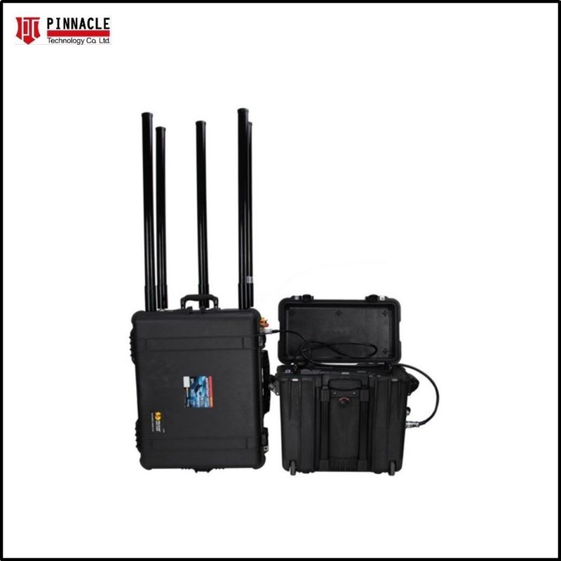 800W RCIED Ponsel Jamming Perangkat Pelican Disruptor Untuk Polisi Militer Pemerintah Convey