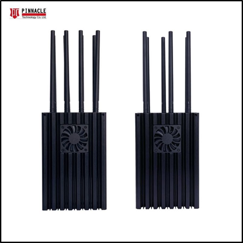 8 Antenna Portable GPS Drone Frequency Jammer Untuk Memblokir Sampai 100 Meter