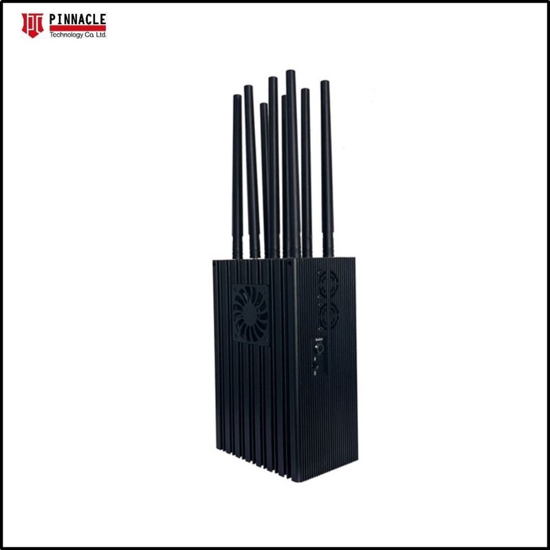 8 Antenna Portable GPS Drone Frequency Jammer Untuk Memblokir Sampai 100 Meter