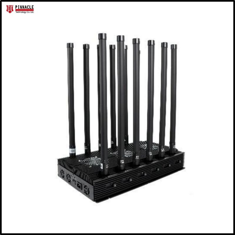 12-Antena Daya Tinggi Output 300W Ponsel 2G/3G/4G/5G WIFI Jammer Sinyal Desktop