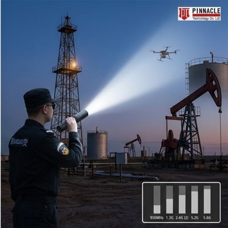 500m Range IP65 Waterproof 1kg Lampu senter ringan Anti-Drone Jammer Pertahanan UAS Taktis Portable