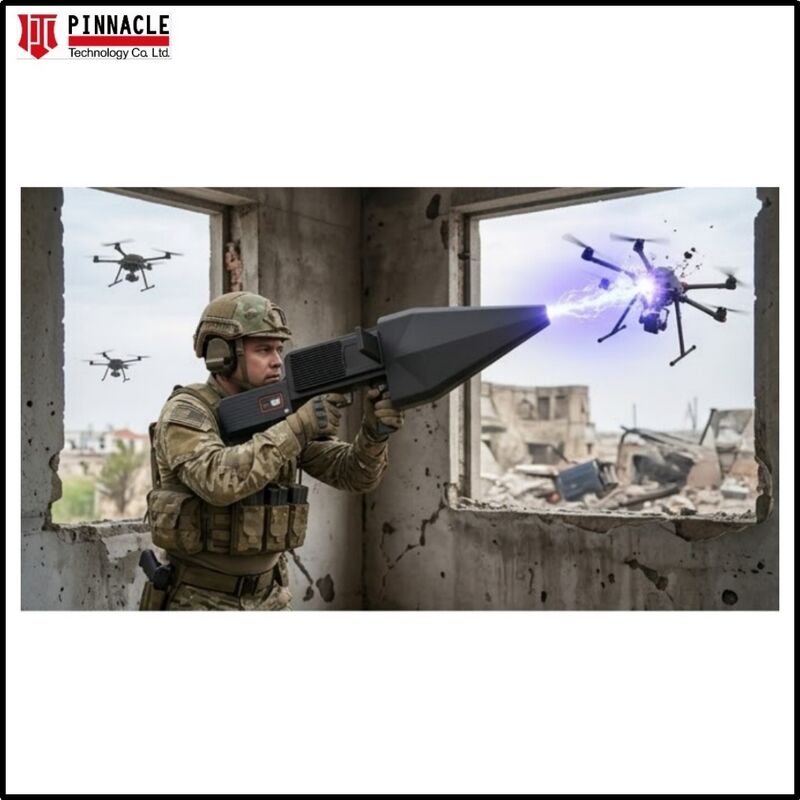 Pendengar Anti-Drone Taktis Pendeteksi Drone 300MHz-6000MHz Semua dalam Satu Pertahanan UAV & FPV