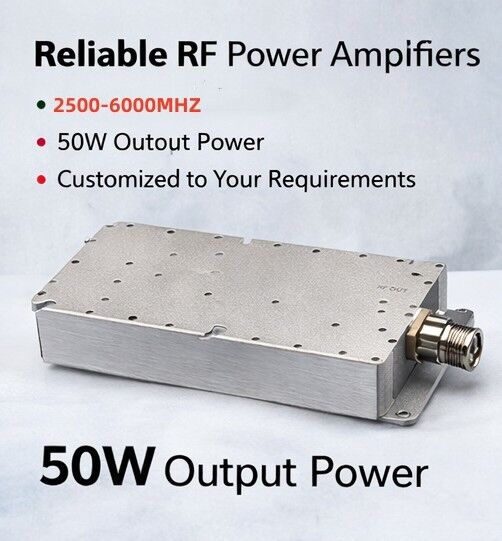 Modul Amplifier Daya Tinggi 8–10 GHz 50W Amplifier Daya RF Efisiensi Tinggi untuk Aplikasi X-Band