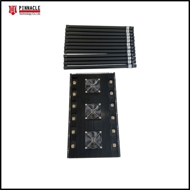 12-Antena Daya Tinggi Output 300W Ponsel 2G/3G/4G/5G WIFI Jammer Sinyal Desktop