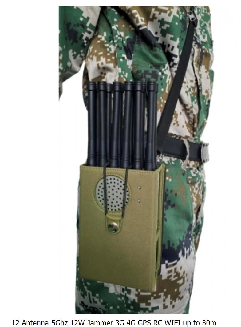 12CH Handheld Cellular Militer Cell Phone Jammer VHF UHF Radio Signal Blocker 2