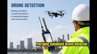 Detektor Drone Genggam Profesional | 100–6000MHz | Jangkauan Deteksi 1–3 km